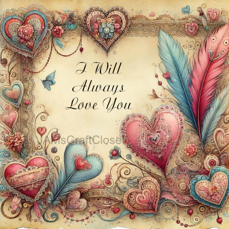 Digital Graphic Design I WILL ALWAYS LOVE YOU - SVG-PNG-JPEG Download Positive Saying Valentine's Day Love Crafters Delight {{ JAMsCraftCloset }}