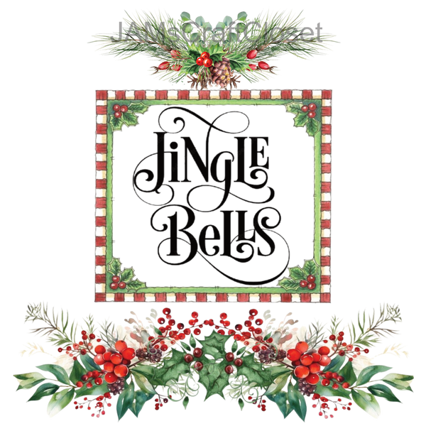 RECTANGLE SHAPED Digital Graphic Design JINGLE BELLS - PNG SVG Lake House Sign Farmhouse Country Home Cabin HOLIDAY Wall Art Decor Gift Crafters Delight HAPPY CRAFTING - JAMsCraftCloset