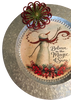 Galvanized Metal Round Charger Plate Christmas Decor Decoupaged Farmhouse Country Wall Art Shelf Sitter BELIEVE IN THE MAGIC OF SNOW Handmade Gift Idea - JAMsCraftCloset