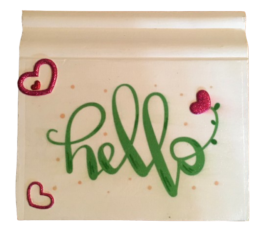 Wood BASEBOARD Wall Art Plaque HELLO SIGN Rectangle Decoupaged Kitchen Home Decor Gift Idea Positive Saying - JAMsCraftCloset