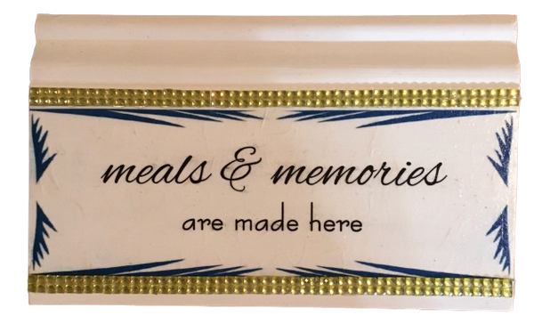 Wood BASEBOARD Wall Art Plaque MEALS AND MEMORIES SIGN Rectangle Decoupaged Kitchen Home Decor Gift Idea Positive Saying - JAMsCraftCloset