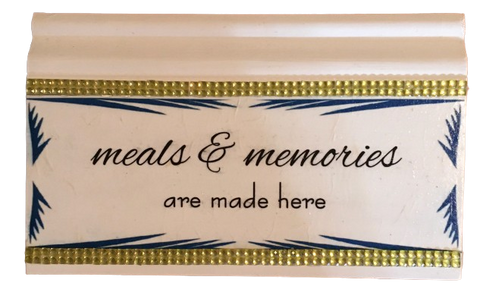 Wood BASEBOARD Wall Art Plaque MEALS AND MEMORIES SIGN Rectangle Decoupaged Kitchen Home Decor Gift Idea Positive Saying - JAMsCraftCloset