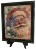 Vintage Wood Frame Decoupage On Glass SANTA SNOWFLAKES HOLLY Christmas Wall Art Shelf Sitter Gift Idea JAMsCraftCloset