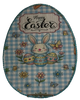 Wood Egg EASTER EGG Wall Art BUNNY WITH EGGS FLOWERS AND BLING Shelf-Sitter Gift Idea Unique Home Holiday Decor - JAMsCraftCloset