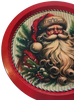 TRAY RED METAL ROUND Decoupaged Hand Painted Upcycled Repurposed Wall Art SANTA FACE - I STILL BELIEVE With Bling Home Decor Christmas Wall Art Gift - JAMsCraftCloset