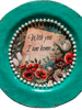PLATE CHARGER TEAL AQUA PLASTIC ROUND DECOUPAGED Upcycled Repurposed Wall Art or Shelf Sitter WITH YOU I AM HOME Home Decor Wall Art Gift WEDDING - JAMsCraftCloset
