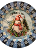 PLATE PLASTIC ROUND Blue and White DECOUPAGED Upcycled Repurposed Wall Art or Shelf Sitter I'D MELT FOR YOU Christmas Holiday Snowman Home Decor Wall Art Gift WEDDING - JAMsCraftCloset