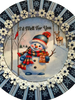 PLATE PLASTIC ROUND Blue and White DECOUPAGED Upcycled Repurposed Wall Art or Shelf Sitter I'D MELT FOR YOU 2 Christmas Holiday Snowman Home Decor Wall Art Gift WEDDING- JAMsCraftCloset