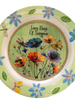 PLATE FLORAL PLASTIC ROUND DECOUPAGED Upcycled Repurposed Wall Art or Shelf Sitter LAZY DAYS OF SUMMER Green Red Blue Floral Home Decor Wall Art Gift WEDDING - JAMsCraftCloset
