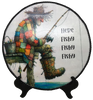 Decoupaged 33 1/3 Vinyl Record HERE FISHY FISHY FISHY Old Fisherman Fishing Wall Art Shelf Sitter Child's Room Decor Country Farmhouse Home Decor Gift Idea - JAMsCraftCloset