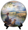 Decoupaged 33 1/3 Vinyl Record PERFECT SUMMER DAY Boy and Dog Fishing Wall Art Shelf Sitter Child's Room Decor Country Farmhouse Home Decor Gift Idea - JAMsCraftCloset