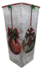 Glass VASE Decoupaged CHRISTMAS BULBS Shelf Sitter Co7untry Farmhouse Shabby Chic Victorian BoHo Decor Holiday Decor Gift Idea - JAMsCraftCloset