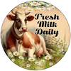 ROUND Digital Graphic Design FRESH MILK DAILY Sublimation PNG SVG Country Farmhouse Sign KITCHEN Wall Art Decor Wreath Design Love Gift Crafters Delight HAPPY CRAFTING {{ JAMsCraftCloset }}