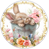 ROUND Digital Graphic Design EASTER BUNNY IN PAIL Sublimation Decoupage PNG SVG Country Farmhouse Sign Bedroom Child's Room Wall Art Decor Wreath Design Gift Crafters Delight HAPPY CRAFTING {{ JAMsCraftCloset }}