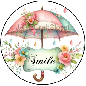 ROUND Digital Graphic Design SMILE Sublimation PNG SVG Country Farmhouse Sign Bedroom Child's Room Wall Art Decor Wreath Design Love Gift Crafters Delight HAPPY CRAFTING {{ JAMsCraftCloset }}