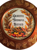CHARGER PLATE BRONZE PLASTIC ROUND THANKSGIVING - FAITH - DECOUPAGED Upcycled Repurposed Wall Art or Shelf Sitter GRATEFUL THANKFUL BLESSED Holiday Home Decor Gift - JAMsCraftCloset