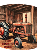 SQUARE Plastic PLATE Farmhouse Country Wall Art Shelf Sitter Decoupage ANTIQUE TRACTOR - READY FOR WORK Handmade Gift Idea Crafters Delight - JAMsCraftCloset