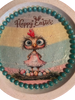 PLATE PLASTIC ROUND Decoupaged Hand Painted Upcycled Repurposed Wall Art CHICK AND EGGS - HAPPY EASTER Home Decor Spring Easter Wall Art Gift - JAMsCraftCloset
