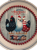 PLATE CHARGER BLUE WHITE PLASTIC ROUND DECOUPAGED Upcycled Repurposed Wall Art or Shelf Sitter GOD BLESS AMERICA CHICKS 4TH OF JULY Decor Kitchen Decor Home Decor Wall Art Gift WEDDING - JAMsCraftCloset