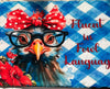 Antique Roof Slate Hand Painted DECOUPAGED - FLUENT IN FOWL LANGUAGE - WHIMSICAL HEN - Unique Country Farmhouse Wall Art Gift - JAMsCraftCloset