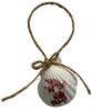 SCALLOP SEASHELL CHRISTMAS ORNAMENT- FARM ANIMALS Christmas Ornaments SET 1 - HOLIDAY DECOR - Handmade Hand Painted DECOUPAGED Repurposed Upcycled Gift SET OF 2 Ornaments - JAMsCraftCloset