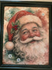 Vintage Wood Frame Decoupage On Glass SANTA SNOWFLAKES HOLLY Christmas Wall Art Shelf Sitter Gift Idea JAMsCraftCloset
