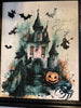 Vintage Wood Frame Decoupage On Glass IT IS TIME TO FLY Halloween Witch Wall Art Shelf Sitter Gift Idea {{ JAMsCraftCloset }}