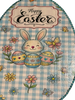 Wood Egg EASTER EGG Wall Art BUNNY WITH EGGS FLOWERS AND BLING Shelf-Sitter Gift Idea Unique Home Holiday Decor - JAMsCraftCloset