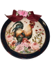 Dollar Tree Round Charger PLATE Farmhouse Country Wall Art Rooster With Pink Roses Handmade Gift Idea Crafters Delight {{ JAMsCraftCloset }}