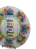 Round Glass Plate Reverse Decoupaged EASTER Holiday WISHES FOR A BRIGHT AND BLESSED EASTER Farmhouse Country Shelf Sitter Handmade Gift Idea &nbsp;- JAMsCraftCloset