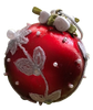 Ornament Handmade Decoupaged Lace and Bling Christmas Gift Idea Tree Decoration Unique - JAMsCraftCloset