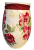 Glass WHITE Vase Decoupaged PINK-RED FLORAL With RED BOW Wedding Decor Shelf Sitter Floral Vase Flower Vase Gift Idea Table Decor Centerpiece Home Decor Cottage Chic Farmhouse Decor Victorian Decor - JAMsCraftCloset