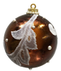 Large Decoupaged With White Lace and Pearls Rusty Brown Christmas Bulbs Holiday Decor Tree Decor Bowl Filler Shelf Sitter Gift Idea - JAMsCraftCloset