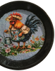 Pie Pan Vintage Navy Blue With White Speckles HEN WITH WATERING CAN Farmhouse Country Wall Art Handmade Decoupaged Hand Painted Repurposed Upcycled Gift Idea - JAMsCraftCloset