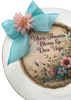 PLATE CHARGER CREAM With Brown Border PLASTIC ROUND DECOUPAGED Upcycled Repurposed Wall Art or Shelf Sitter WHERE FLOWERS BLOOM SO DOES HOPE Home Decor Gift WEDDING - JAMsCraftCloset