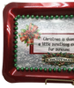 PLASTIC Tray Sparkly RED - CHRISTMAS IS DOING SOMETHING EXTRA FOR SOMEONE - HOLIDAY Wall Art Handmade Decoupaged Upcycled Metal Tray Gift - JAMsCraftCloset