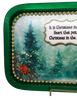 Metal Tray GREEN - CHRISTMAS IN THE HEART - CHRISTMAS IN THE AIR - HOLIDAY Wall Art Handmade Decoupaged Upcycled Metal Tray Gift - JAMsCraftCloset