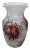 Glass VASE Decoupaged RED and PINK ROSES Wedding Decor Shelf Sitter Vase Shabby Chic Victorian BoHo Decor Gift Idea - JAMsCraftCloset
