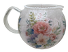 Glass PITCHER Decoupaged PINK ROSES Wedding Decor Shelf Sitter Basket Shabby Chic Victorian BoHo Home Decor Gift Idea - JAMsCraftCloset