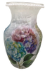 Glass VASE Decoupaged HYDRANGEAS Wedding Decor Shelf Sitter Vase Shabby Chic Victorian BoHo Decor Gift Idea - JAMsCraftCloset