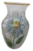 Glass VASE Decoupaged DAISIES Wedding Decor Shelf Sitter Vase Shabby Chic Victorian BoHo Decor Gift Idea - JAMsCraftCloset