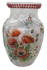 Glass VASE Decoupaged POPPIES Wedding Decor Shelf Sitter Vase Shabby Chic Victorian BoHo Decor Gift Idea - JAMsCraftCloset