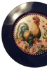 PLATE CHARGER NAVY BLUE PLASTIC ROUND DECOUPAGED Upcycled Repurposed Wall Art or Shelf Sitter HEN PINK ROSES Kitchen Decor Home Decor Wall Art Gift WEDDING - JAMsCraftCloset