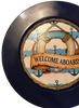 PLATE CHARGER NAVY BLUE PLASTIC ROUND DECOUPAGED Upcycled Repurposed Wall Art or Shelf Sitter WELCOME ABOARD Boat Decor Kitchen Decor Home Decor Wall Art Gift WEDDING - JAMsCraftCloset