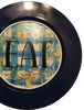 PLATE CHARGER NAVY BLUE PLASTIC ROUND DECOUPAGED Upcycled Repurposed Wall Art or Shelf Sitter EAT Kitchen Decor Home Decor Wall Art Gift WEDDING - JAMsCraftCloset