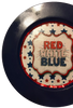 PLATE CHARGER NAVY BLUE PLASTIC ROUND DECOUPAGED Upcycled Repurposed Wall Art or Shelf Sitter RED WHITE BLUE 4TH OF JULY Decor Kitchen Decor Home Decor Wall Art Gift WEDDING - JAMsCraftCloset