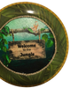 PLATE CHARGER JUNGLE DESIGN PLASTIC ROUND DECOUPAGED Upcycled Repurposed Wall Art or Shelf Sitter WELCOME TO THE JUNGLE Decor Kitchen Decor Home Decor Wall Art Gift WEDDING - JAMsCraftCloset
