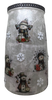 Glass VASE Decoupaged CHRISTMAS SNOWMEN POINSETIAS Shelf Sitter Country Farmhouse Shabby Chic Victorian BoHo Decor Holiday Decor Gift Idea - JAMsCraftCloset