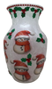 Glass VASE Decoupaged SNOWMEN and HOLLY Christmas Holiday Decor Wedding Decor Shelf Sitter Vase Shabby Chic Victorian BoHo Decor Gift Idea - JAMsCraftCloset