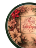 Pizza Pan SMALL Dark Green MERRY CHRISTMAS POINSETTIAS Farmhouse Country Home CHRISTMAS Decor Wall Art Shelf Sitter Handmade Hand Painted Repurposed Upcycled Gift Idea - JAMsCraftCloset